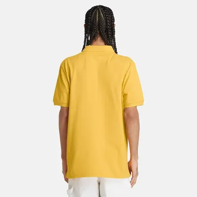 Polo Timberland Millers River jaune Mimosa homme en coton biologique avec logo brodé et tissu piqué respirant TB0A26N4EG4