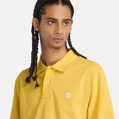 Polo Timberland Millers River jaune Mimosa homme en coton biologique avec logo brodé et tissu piqué respirant TB0A26N4EG4