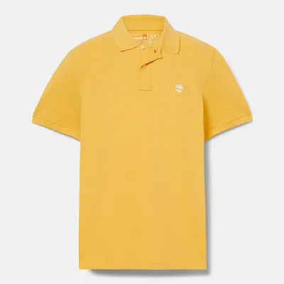 Polo Timberland Millers River jaune Mimosa homme en coton biologique avec logo brodé et tissu piqué respirant TB0A26N4EG4