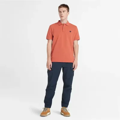 Polo Timberland Millers River Hot Sauce homme en coton biologique avec logo brodé et tissu piqué respirant TB0A26N4EG6