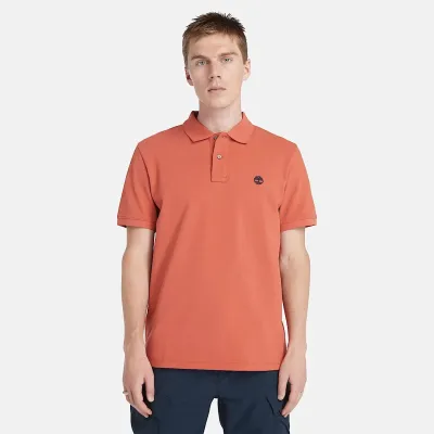 Polo Timberland Millers River Hot Sauce homme en coton biologique avec logo brodé et tissu piqué respirant TB0A26N4EG6