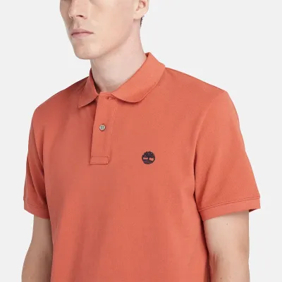 Polo Timberland Millers River Hot Sauce homme en coton biologique avec logo brodé et tissu piqué respirant TB0A26N4EG6