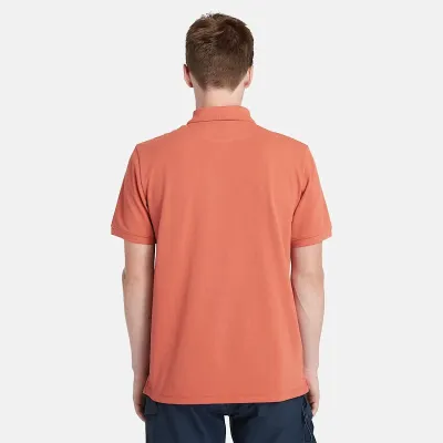 Polo Timberland Millers River Hot Sauce homme en coton biologique avec logo brodé et tissu piqué respirant TB0A26N4EG6