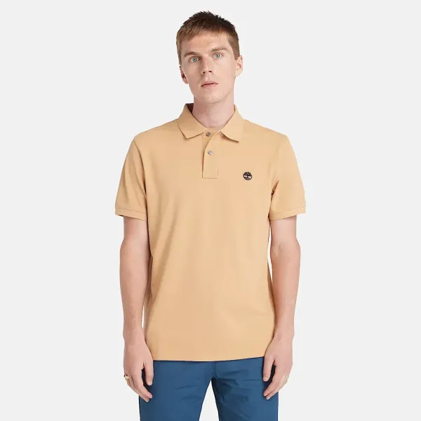 MILLERS RIVER PIQUE SHORT SLEEVE POLO LIGHT BEIGE