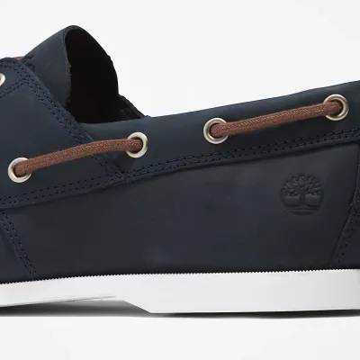 Chaussure bateau Timberland Cedar Bay homme en cuir premium bleu marine avec semelle OrthoLite TB0A28BM019