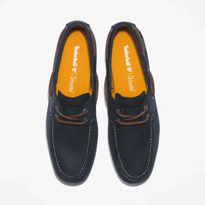 Chaussure bateau Timberland Cedar Bay homme en cuir premium bleu marine avec semelle OrthoLite TB0A28BM019