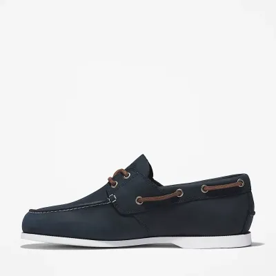 Chaussure bateau Timberland Cedar Bay homme en cuir premium bleu marine avec semelle OrthoLite TB0A28BM019