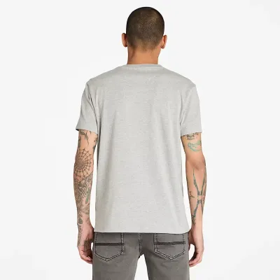 T-shirt Timberland Short Sleeve Tee homme gris chiné TB0A2BPR052, col rond coton bio