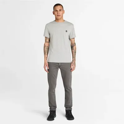 T-shirt Timberland Short Sleeve Tee homme gris chiné TB0A2BPR052, col rond coton bio