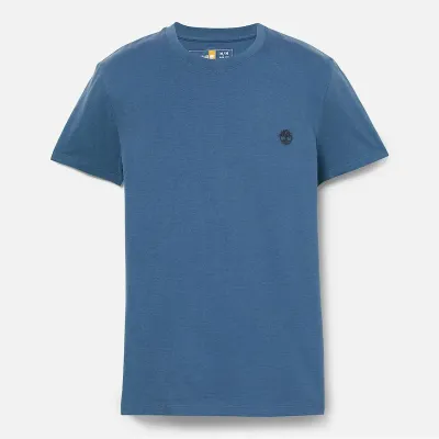 T-shirt Timberland Short Sleeve Tee homme bleu denim foncé TB0A2BPR288, col rond coton bio