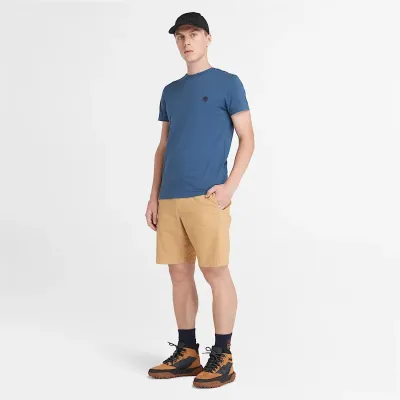 T-shirt Timberland Short Sleeve Tee homme bleu denim foncé TB0A2BPR288, col rond coton bio