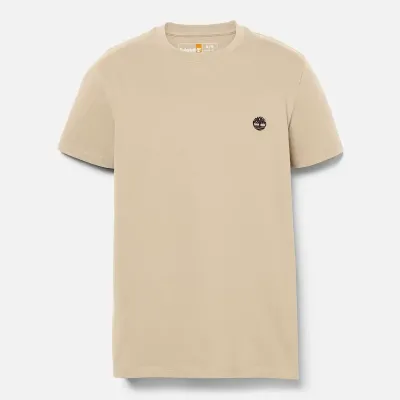 T-shirt Timberland Short Sleeve Tee homme beige Lemon Pepper TB0A2BPRDH4, col rond coton bio