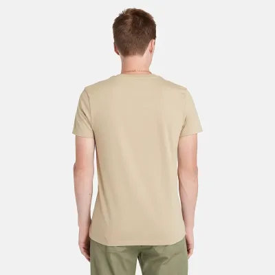 T-shirt Timberland Short Sleeve Tee homme beige Lemon Pepper TB0A2BPRDH4, col rond coton bio