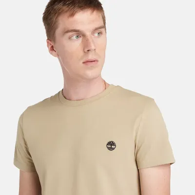 T-shirt Timberland Short Sleeve Tee homme beige Lemon Pepper TB0A2BPRDH4, col rond coton bio