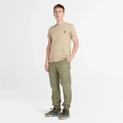 T-shirt Timberland Short Sleeve Tee homme beige Lemon Pepper TB0A2BPRDH4, col rond coton bio