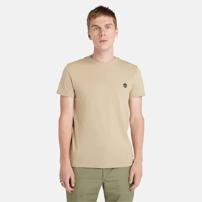 T-shirt Timberland Short Sleeve Tee homme beige Lemon Pepper TB0A2BPRDH4, col rond coton bio