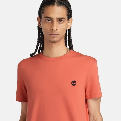 T-shirt Timberland Short Sleeve Tee homme corail TB0A2BPREI4, col rond coton bio