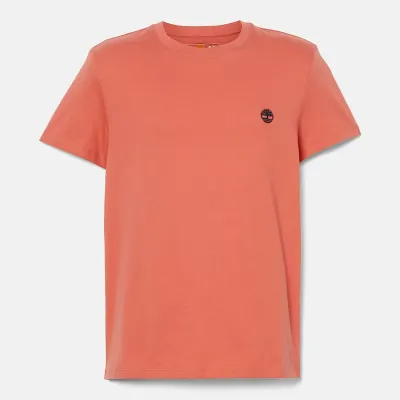 T-shirt Timberland Short Sleeve Tee homme corail TB0A2BPREI4, col rond coton bio