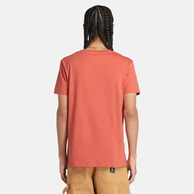 T-shirt Timberland Short Sleeve Tee homme corail TB0A2BPREI4, col rond coton bio
