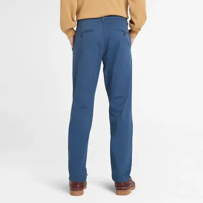 Pantalon chino slim Timberland homme denim foncé en sergé stretch coton biologique référence TB0A2BYY288