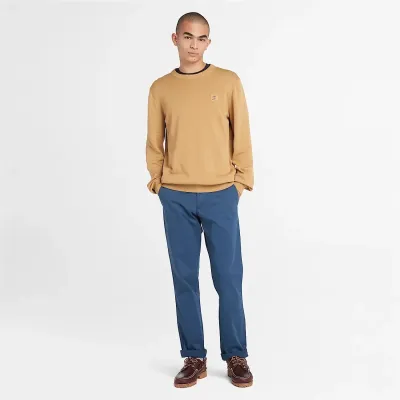 Pantalon chino slim Timberland homme denim foncé en sergé stretch coton biologique référence TB0A2BYY288