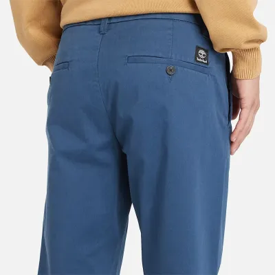 Pantalon chino slim Timberland homme denim foncé en sergé stretch coton biologique référence TB0A2BYY288