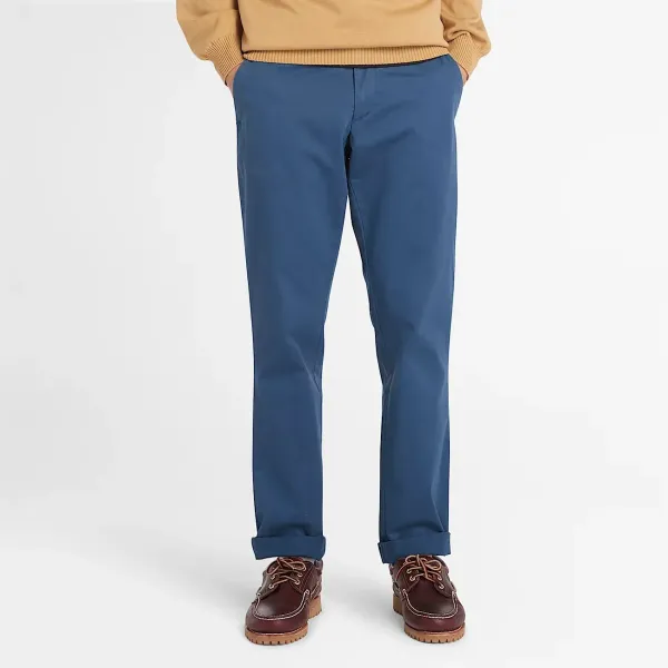 STRETCH TWILL CHINO PANT (SLIM) BLEU