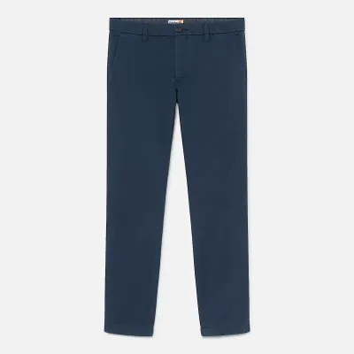 Pantalon chino slim Timberland homme saphir foncé en sergé stretch coton biologique référence TB0A2BYY433