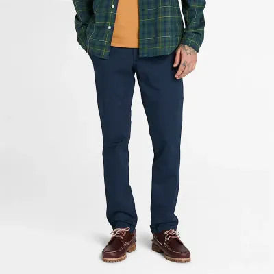Pantalon chino slim Timberland homme saphir foncé en sergé stretch coton biologique référence TB0A2BYY433
