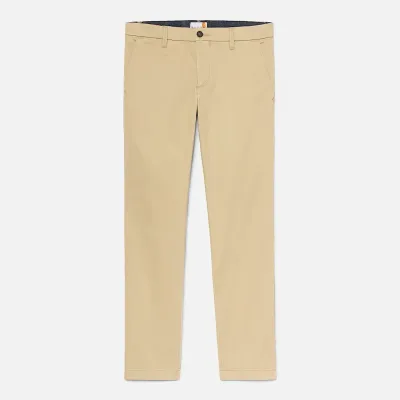 Pantalon chino slim Timberland homme citron poivré en sergé stretch coton biologique référence TB0A2BYYDH4