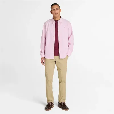 Pantalon chino slim Timberland homme citron poivré en sergé stretch coton biologique référence TB0A2BYYDH4