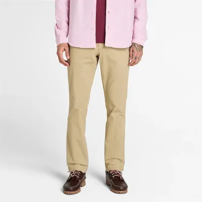 Pantalon chino slim Timberland homme citron poivré en sergé stretch coton biologique référence TB0A2BYYDH4