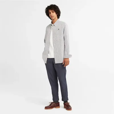 Chemise Timberland homme rayée en seersucker 100 % coton biologique manches longues référence TB0A2DD6B68