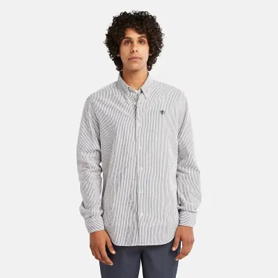 Chemise Timberland homme rayée en seersucker 100 % coton biologique manches longues référence TB0A2DD6B68