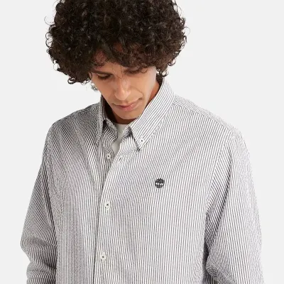 Chemise Timberland homme rayée en seersucker 100 % coton biologique manches longues référence TB0A2DD6B68