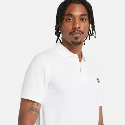 Polo Timberland homme blanc manches courtes en coton biologique référence TB0A2DJE100
