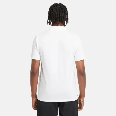 Polo Timberland homme blanc manches courtes en coton biologique référence TB0A2DJE100