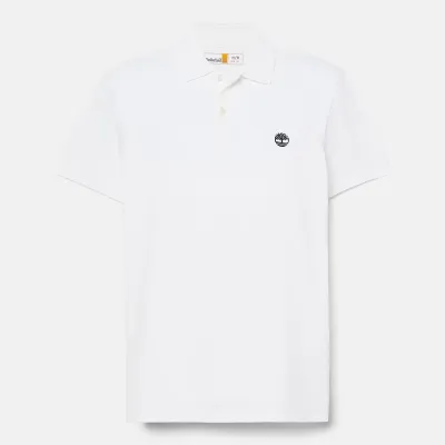 Polo Timberland homme blanc manches courtes en coton biologique référence TB0A2DJE100