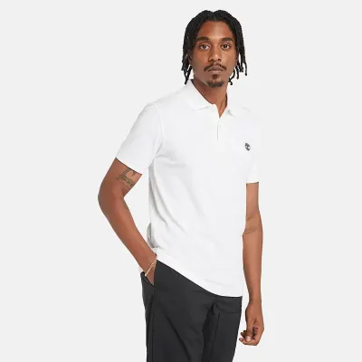 Polo Timberland homme blanc manches courtes en coton biologique référence TB0A2DJE100