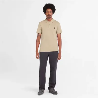 Polo Timberland homme beige manches courtes en coton biologique référence TB0A2DJEDH4