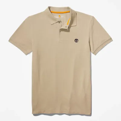 Polo Timberland homme beige manches courtes en coton biologique référence TB0A2DJEDH4