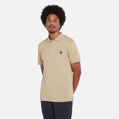 Polo Timberland homme beige manches courtes en coton biologique référence TB0A2DJEDH4