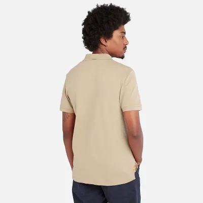 Polo Timberland homme beige manches courtes en coton biologique référence TB0A2DJEDH4