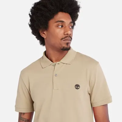 Polo Timberland homme beige manches courtes en coton biologique référence TB0A2DJEDH4