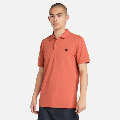 Polo Timberland homme sienne brûlée manches courtes en coton biologique référence TB0A2DJEEI4