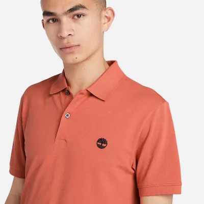 Polo Timberland homme sienne brûlée manches courtes en coton biologique référence TB0A2DJEEI4
