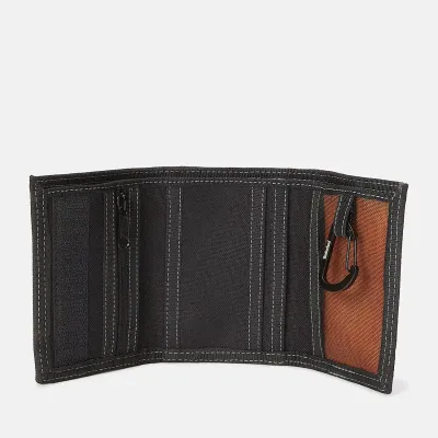 Portefeuille Timberland noir homme en cuir et polyester recyclé format trois volets référence TB0A2MSG001