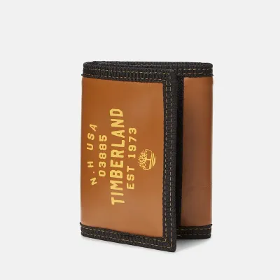 Portefeuille Timberland tan homme en cuir et polyester recyclé format trois volets référence TB0A2MSG919