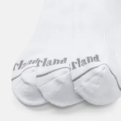 Lot de 3 paires de chaussettes Timberland Bowden blanches rembourrées avec soutien de la voûte plantaire référence TB0A2PU2100