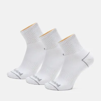Lot de 3 paires de chaussettes Timberland Bowden blanches rembourrées avec soutien de la voûte plantaire référence TB0A2PU2100